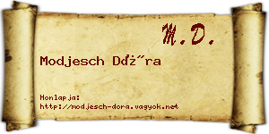 Modjesch Dóra névjegykártya